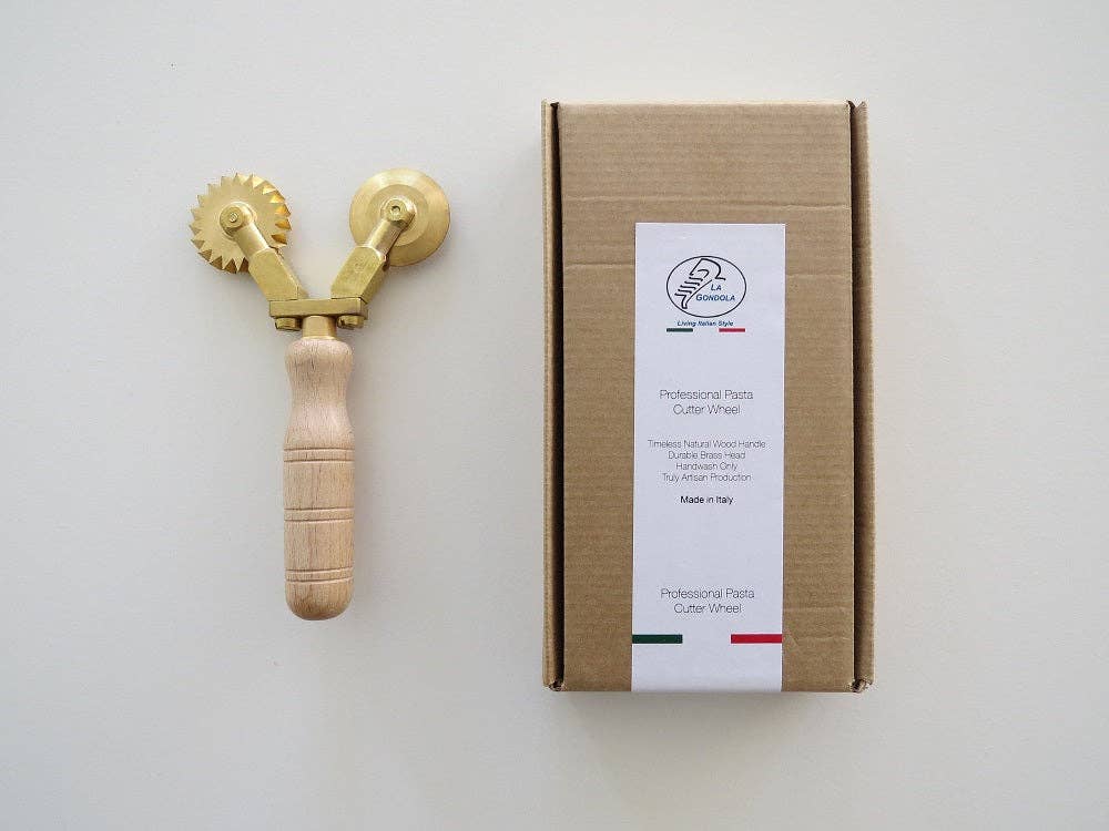 LA GONDOLA – Engroshandel Køkkenredskab – Dobbelt pastaskærerhjul, glat og riflet hjul5
