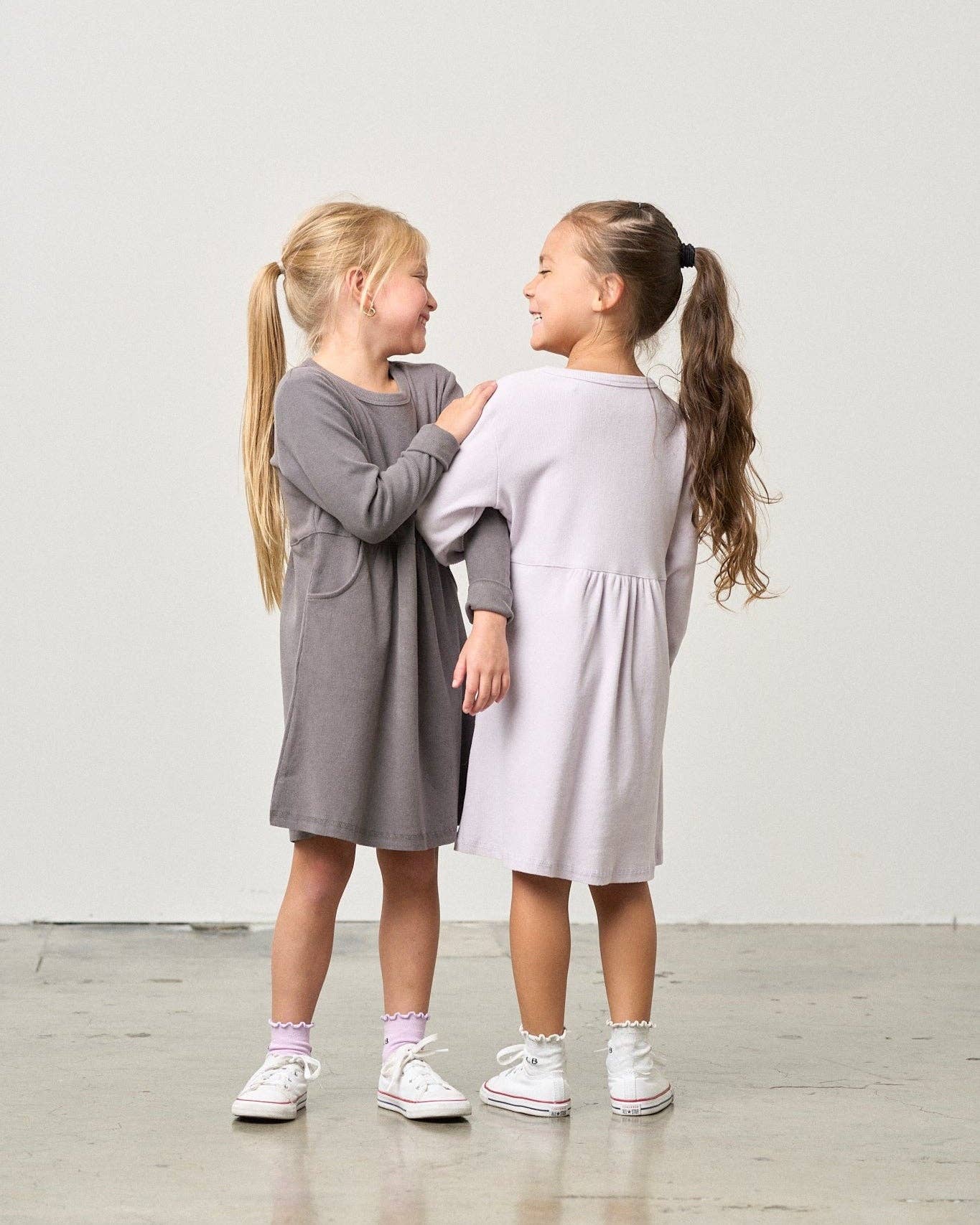 Little Bipsy - Wholesale Dress - Kids - Long Sleeve Ribbed Dress - Graphite3