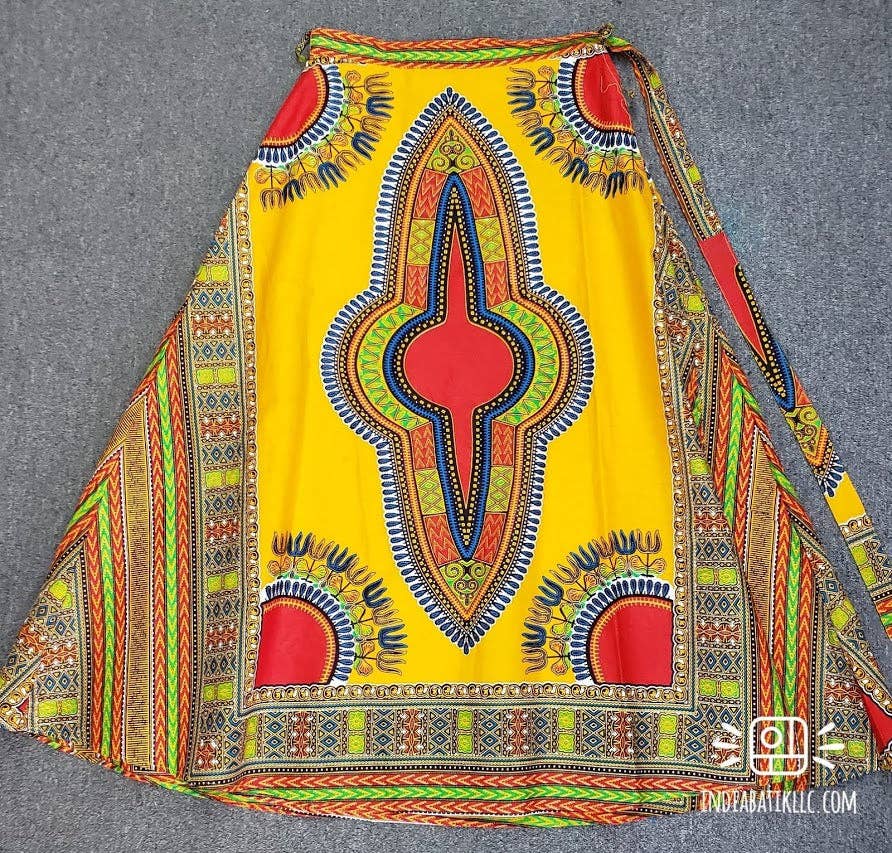 India Batik – Engroshandel Nederdel - Dame – #6006- Kvinder Lang Omslagsskørt- Dashiki Print12