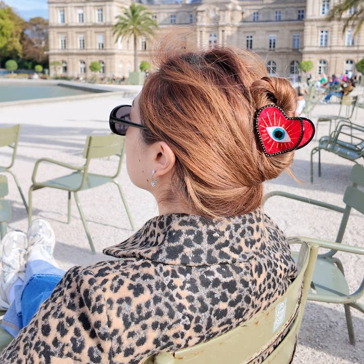 Solar Eclipse - Wholesale Hair Clip - Women's - Hand-painted Lucky Eye Heart Hair Claw Clip | Eco-Friendly1