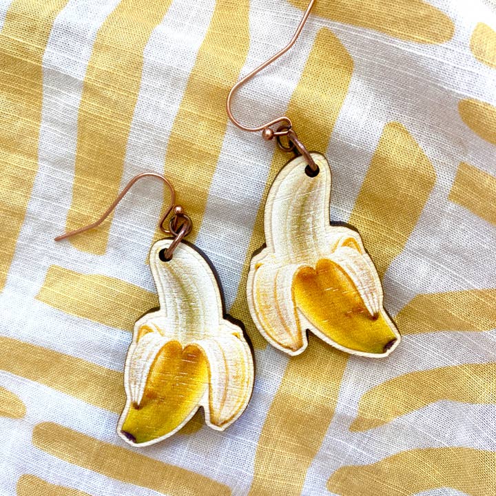 Plant Posse - Wholesale Hangende/ronde oorbellen - Banaan Hangoorbellen1