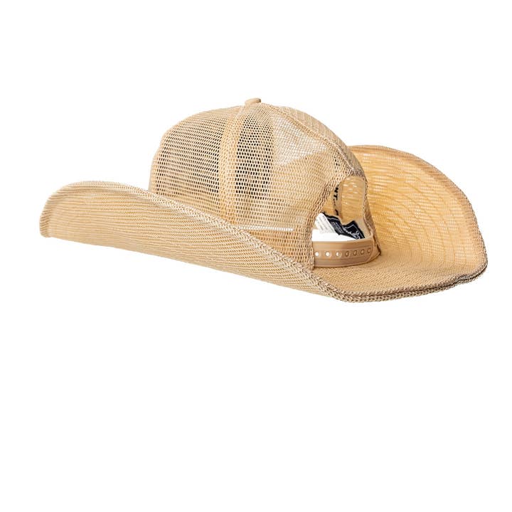 Cowboy Snapback - Wholesale Cowboy Hat - Unisex - TAN COWBOY SNAPBACK: 5 PANEL - BLANK2