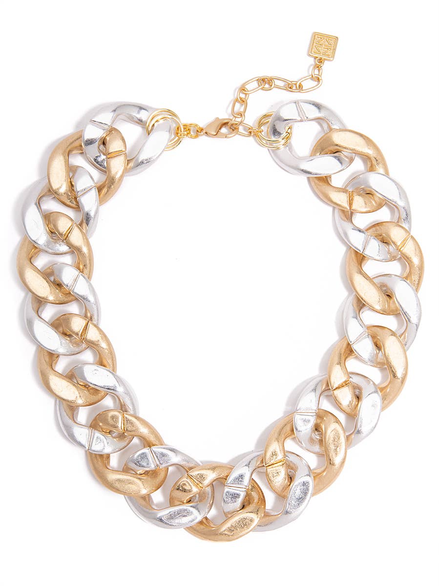 ZENZII Jewelry - Wholesale Link & Chain Necklace - Burnished Curb Chain Collar Necklace2