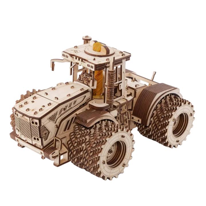 EWA Eco-Wood-Art - KIROVETS K-7M Three-Dimensional Mechanical Tractor-Puzzle for Adults and Teenagers-Collection Without Glue-596 Details, Colour Nature for wholesale by EWA Eco-Wood-Art