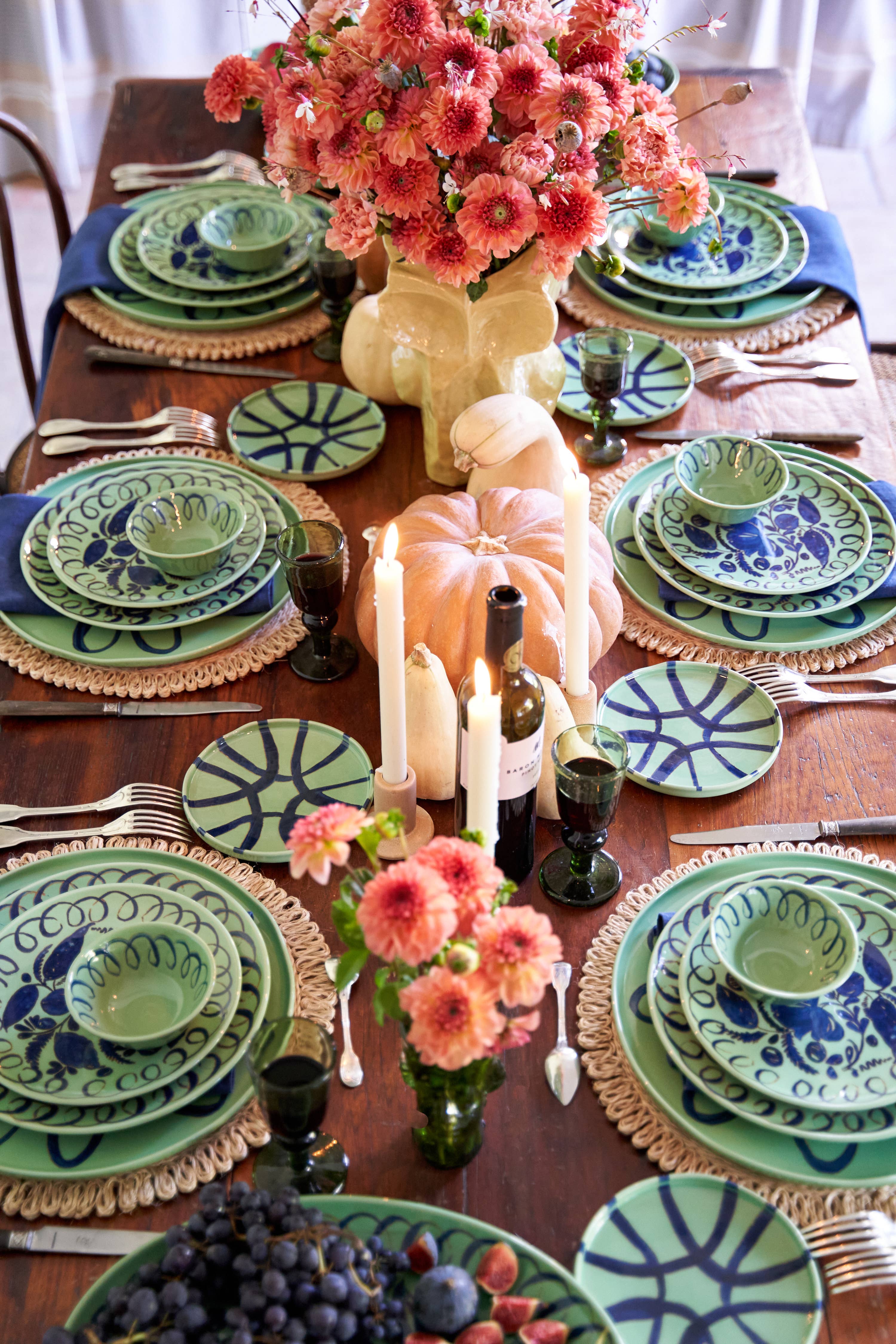 Couleur Nature – Großhandel Schüssel – Amalfi Pastaschale Grün - 9,1" Durchmesser6