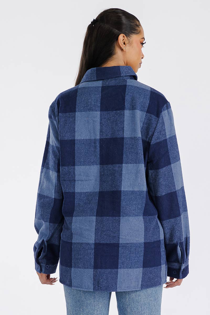 WEIV - Wholesale Shirt Jacket/Shacket - Women's - Boyfriend Oversized Soft Flannel Shacket6