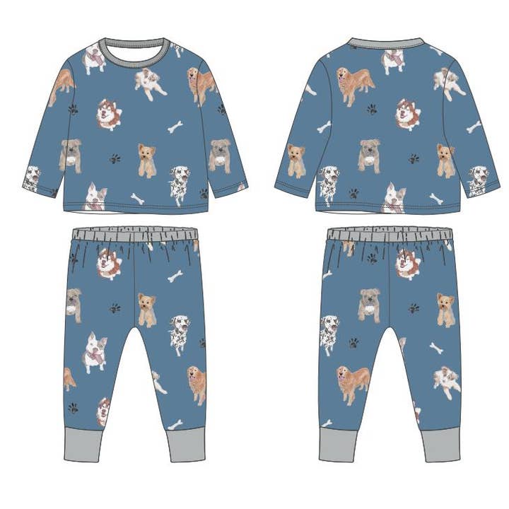 **PRE_ORDER** Dog-gone Comfy 2-piece Children's Pajamas for wholesale by Judy rue designs