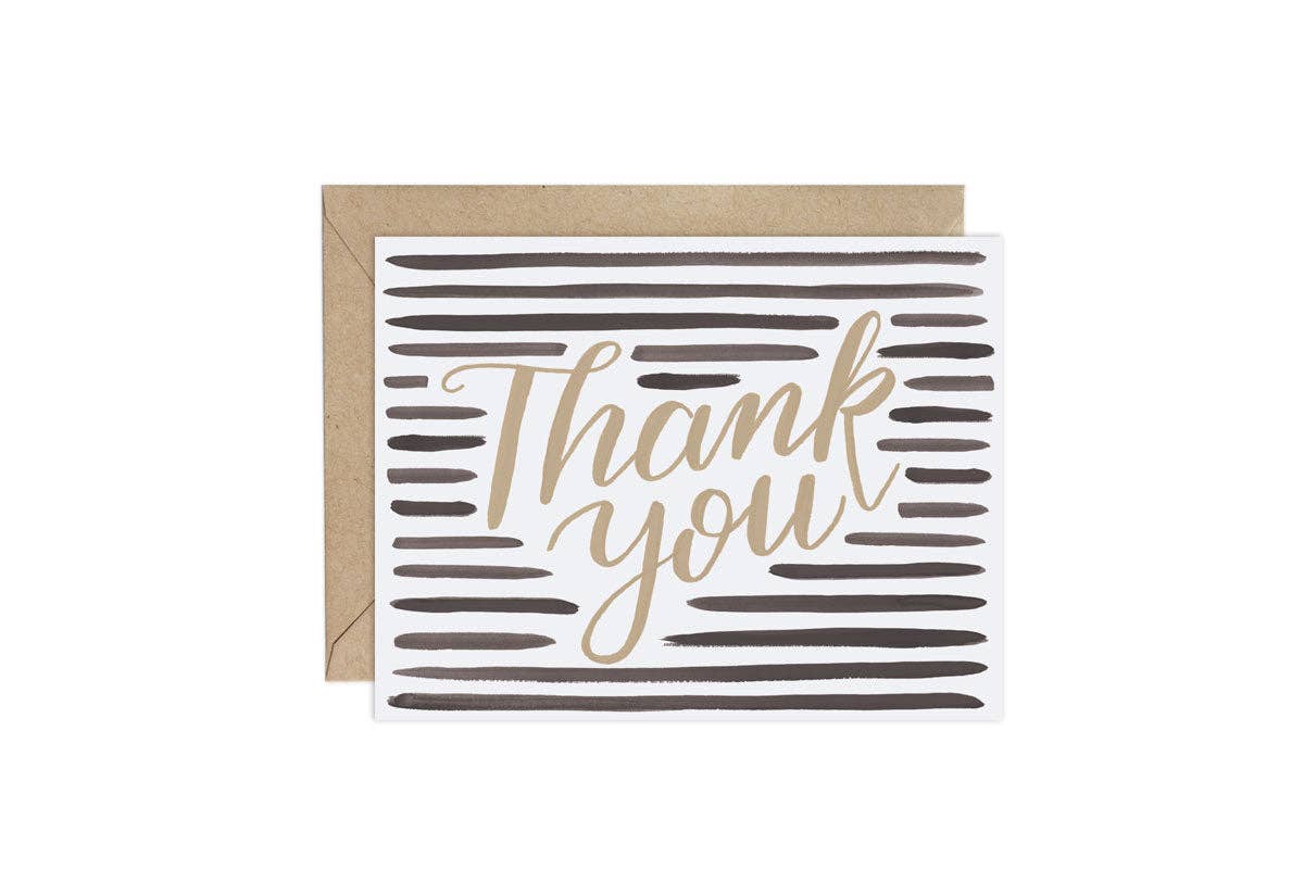 LoveLight Paper - Wholesale Thank You Card - Stripes (Pattern Party)- Thank You Card0