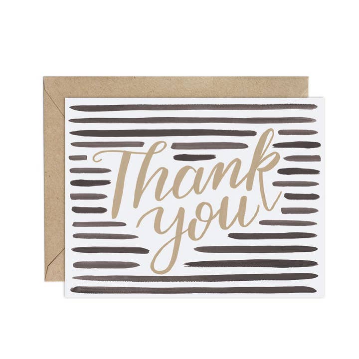 LoveLight Paper - Wholesale Thank You Card - Stripes (Pattern Party)- Thank You Card
