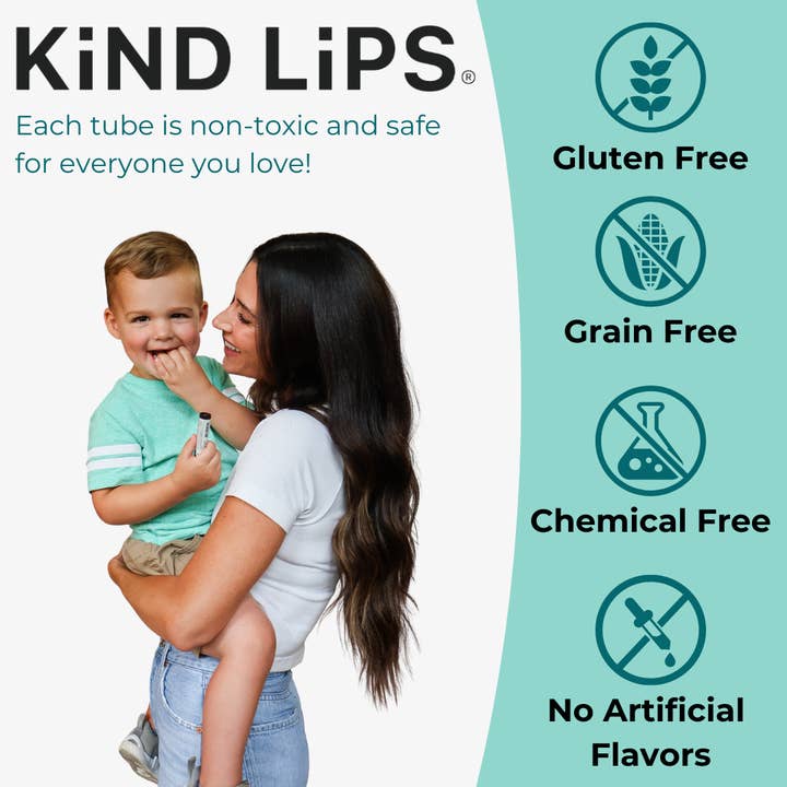 Kind Lips - Wholesale Lip Balm - Vanilla Lemon Organic Lip Balm - 12 Tube Display Open Pack
