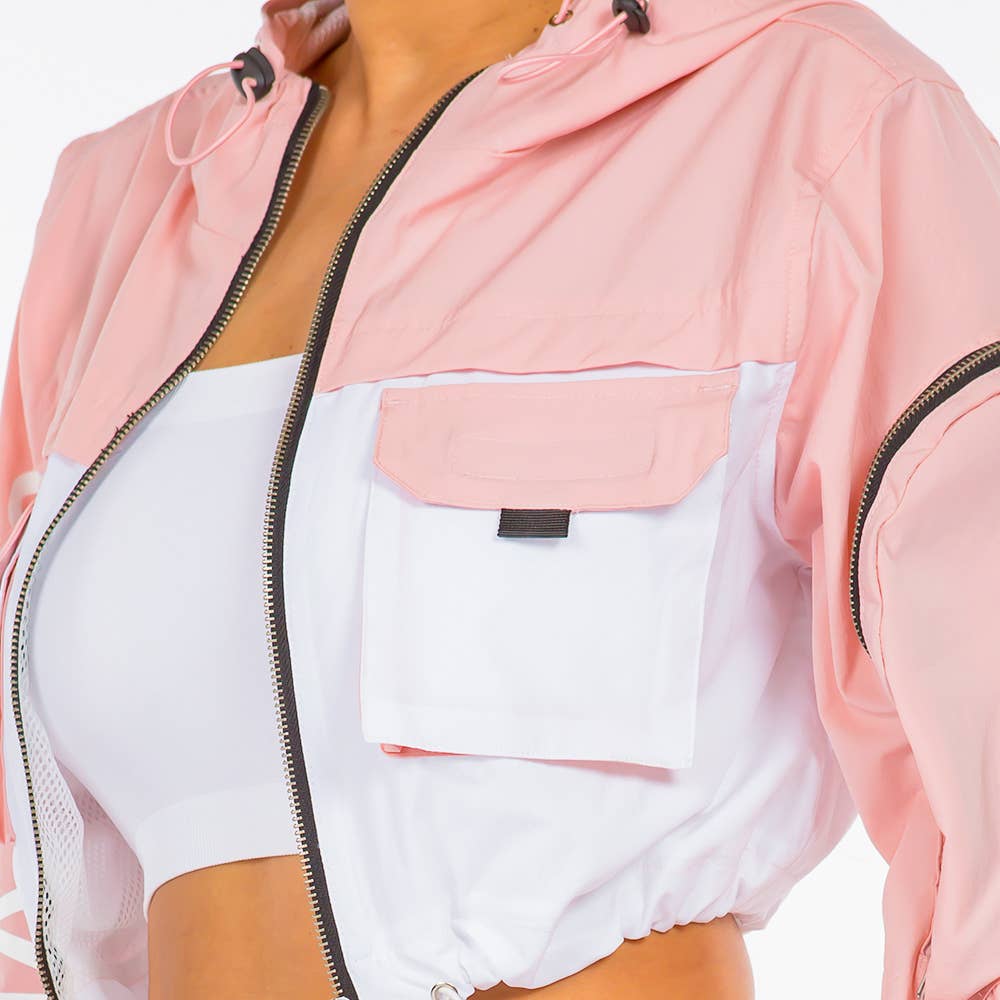 American Bazi - Wholesale Windbreaker - Women's - PLUS SIZE NYLON WINDBREAKER JACKETS-RJK5680P8