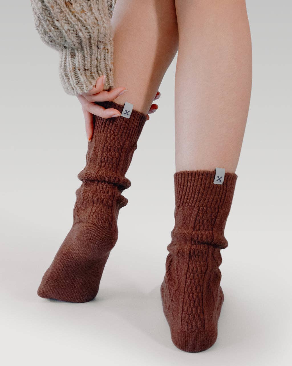 sheec socks - Wholesale Socks - Women's - Cable Knit Wool Socks | Terracotta3