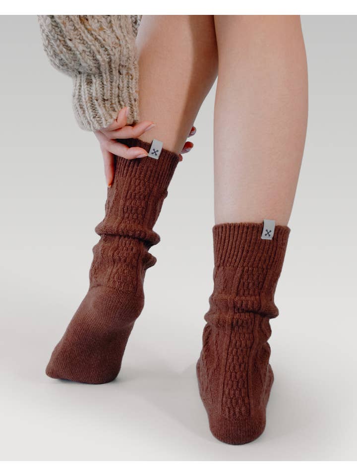 sheec socks - Vente Chaussettes – femme - Chaussettes en Laine Tricotées en Câble | Terracotta3