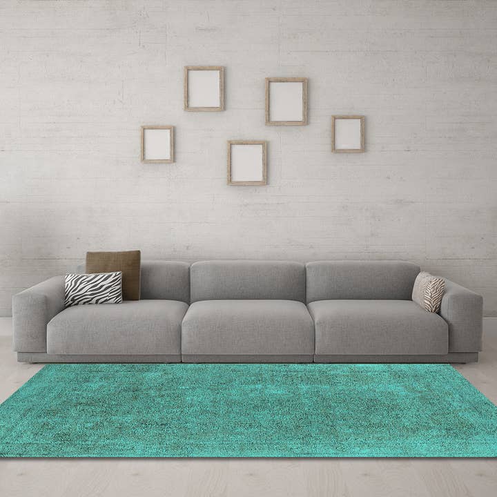 Tapis industriels de couleur turquoise orientale lavables en machine pour la vente par Ahgly
