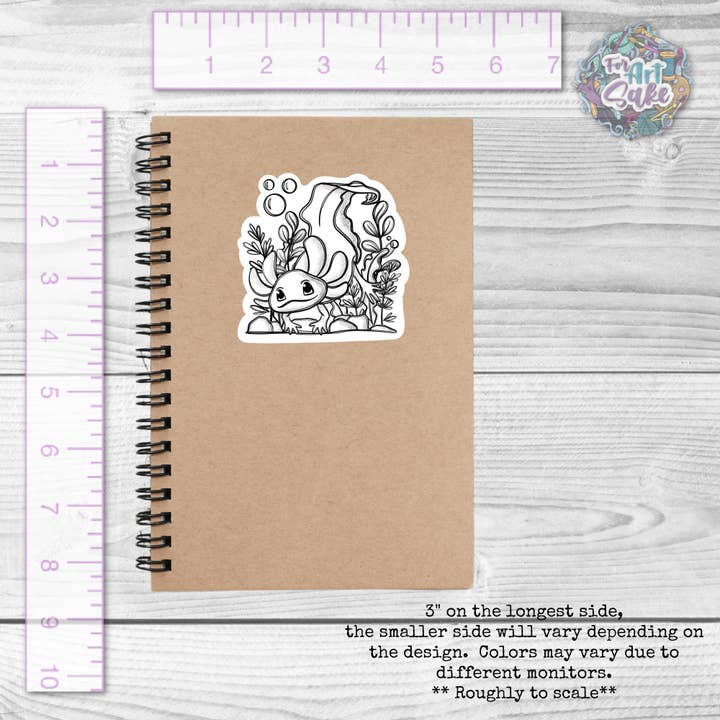 For Art Sake Stickers – wholesale Sticker – Axolotl Color Your Own Stickers1