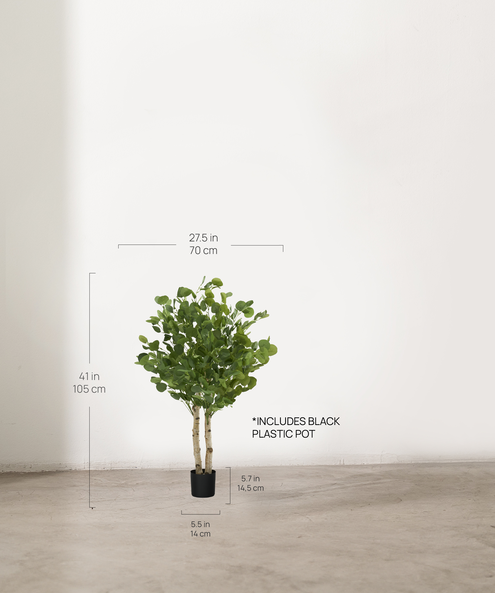 Maia Shop - Venta al por mayor Plantas artificiales - Eucalipto Artificial 105 cm3