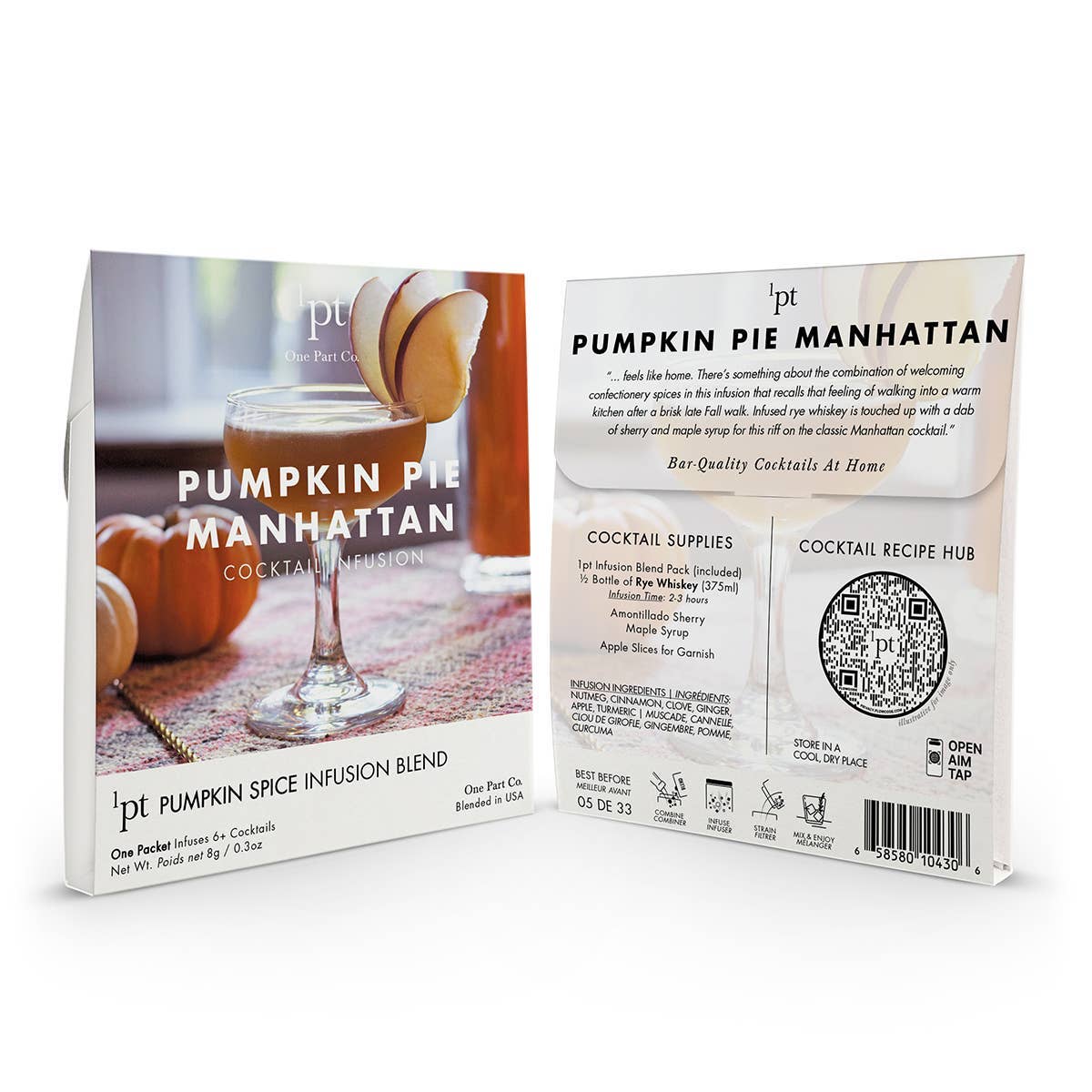 One Part Co. - Wholesale Cocktail Mix/Syrup - 1pt Pumpkin Pie Manhattan Cocktail Pack2