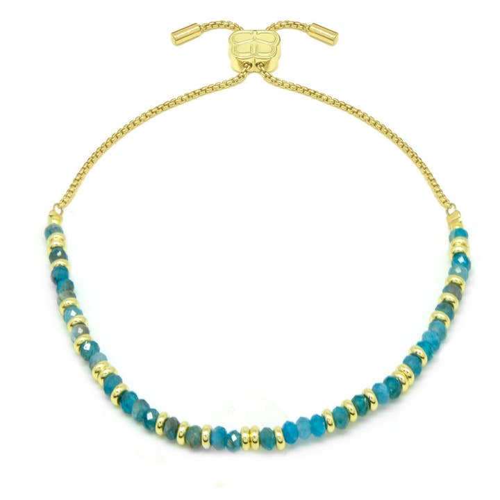 Pulseira Apatite Mística em Ouro por atacado de Boho Betty