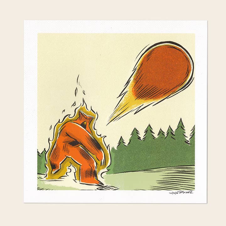 Burny Wild's Flame Thrower Signed Comic Panel for wholesale by Burny Wilds