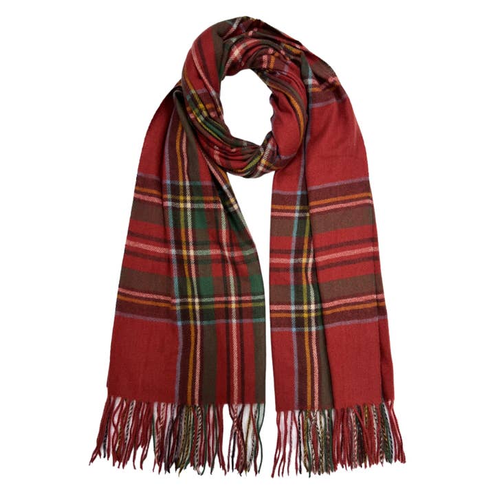 London Scarves - Wholesale Scarf - Women's - Tartan woven scarf with tassels