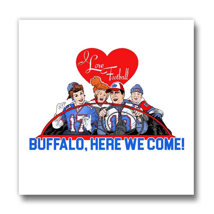 J'aime Lucy Buffalo Football Aimant 3x3in pour la vente par Christmas All Over