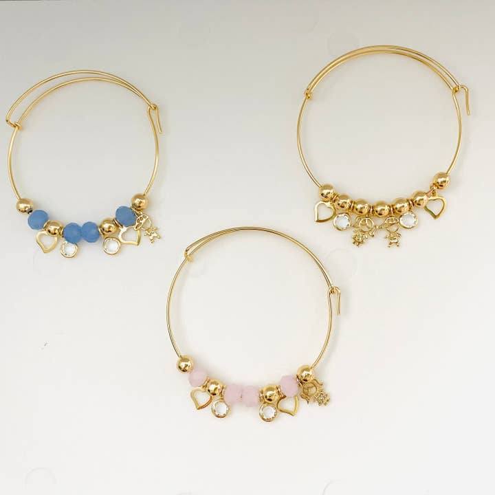 Bracelets en perles dorées, bracelets à breloques pour enfants, bracelet garçon-fille, pour la vente par Housegoldjewelry