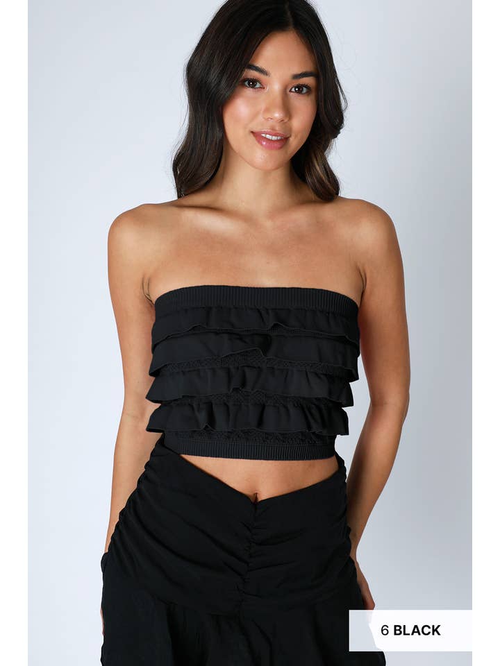 NIKIBIKI - Venta al por mayor Blusa - Mujer - NS8401 - Top de Tubo con Volantes en Capas8