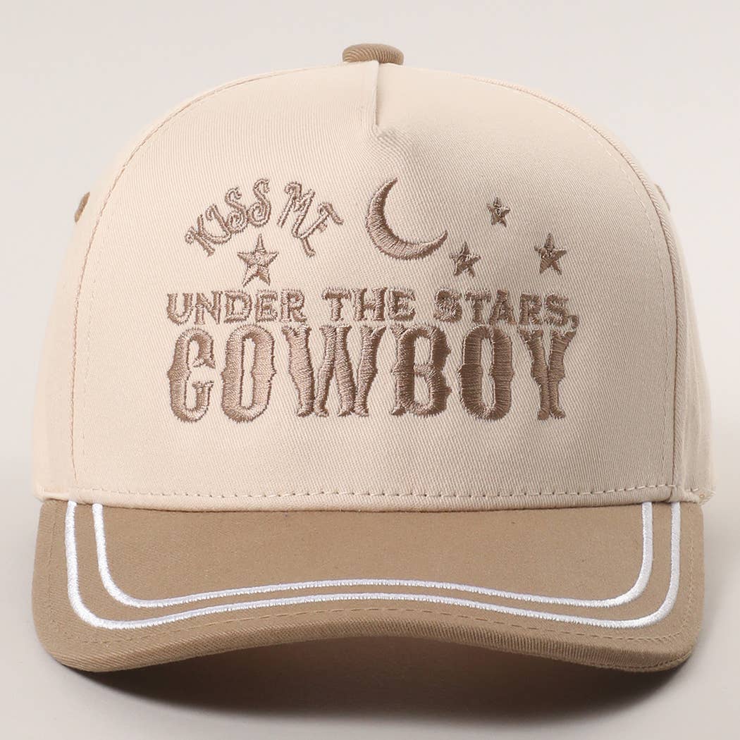 Fashion City - Vendita all'ingrosso Cappellino  da camionista - Unisex - Cappellino da camionista ricamato "Baciami sotto le stelle"0