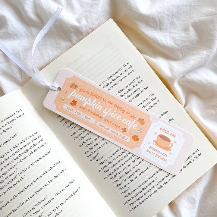 Fleurs on Sunday - Wholesale Bookmark - Pumpkin Spice Cafe Bookmark | Cozy Fall Bookmark1