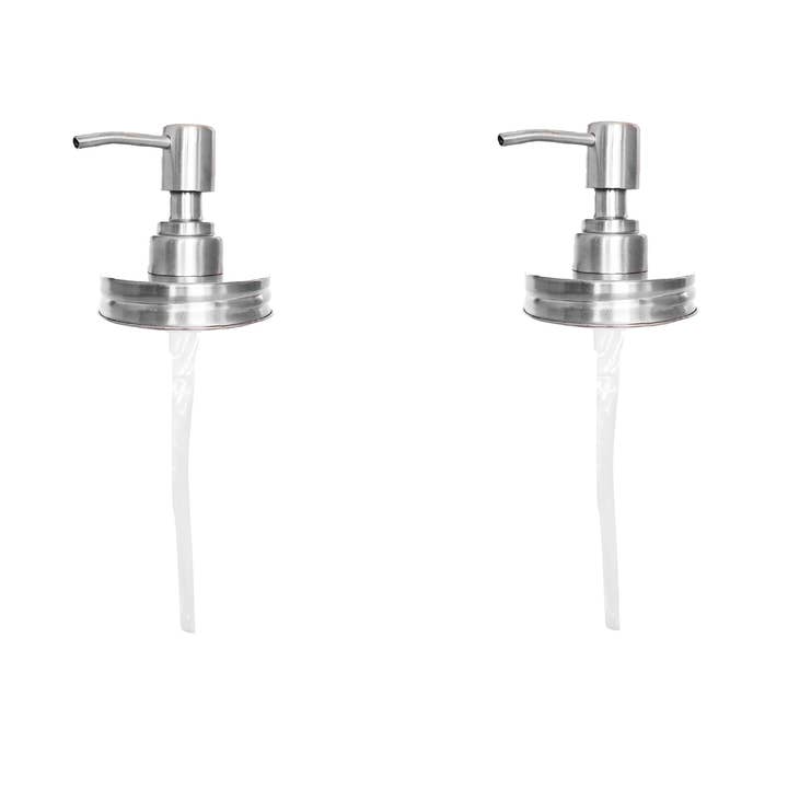 Mason Jar Pump Dispenser Lid, Regular Mouth, 2 Pack for wholesale by Two Lumps of Sugar