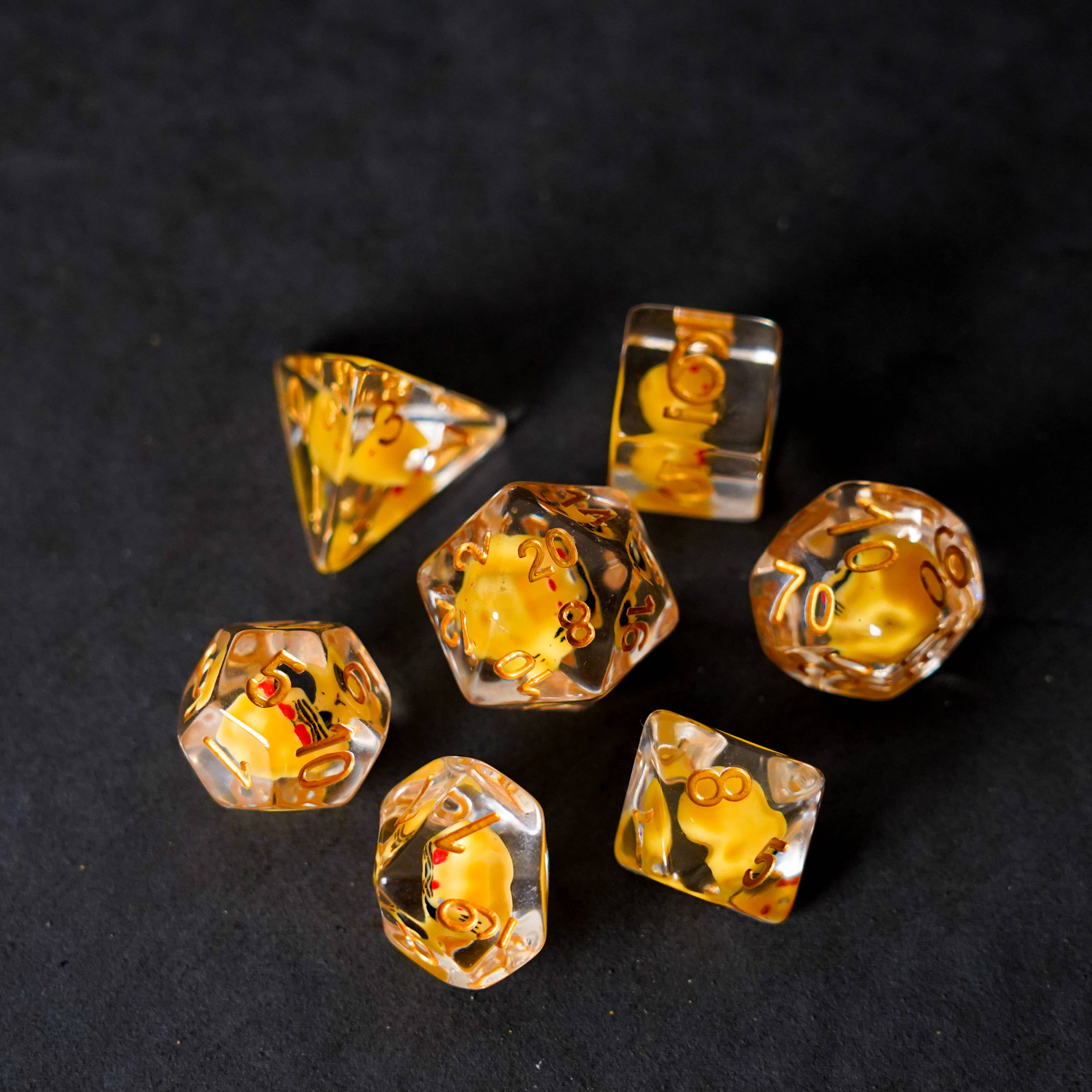 FanRoll by Metallic Dice Games - Wholesale Dice - Cat Dice Resin Polyhedral Set4