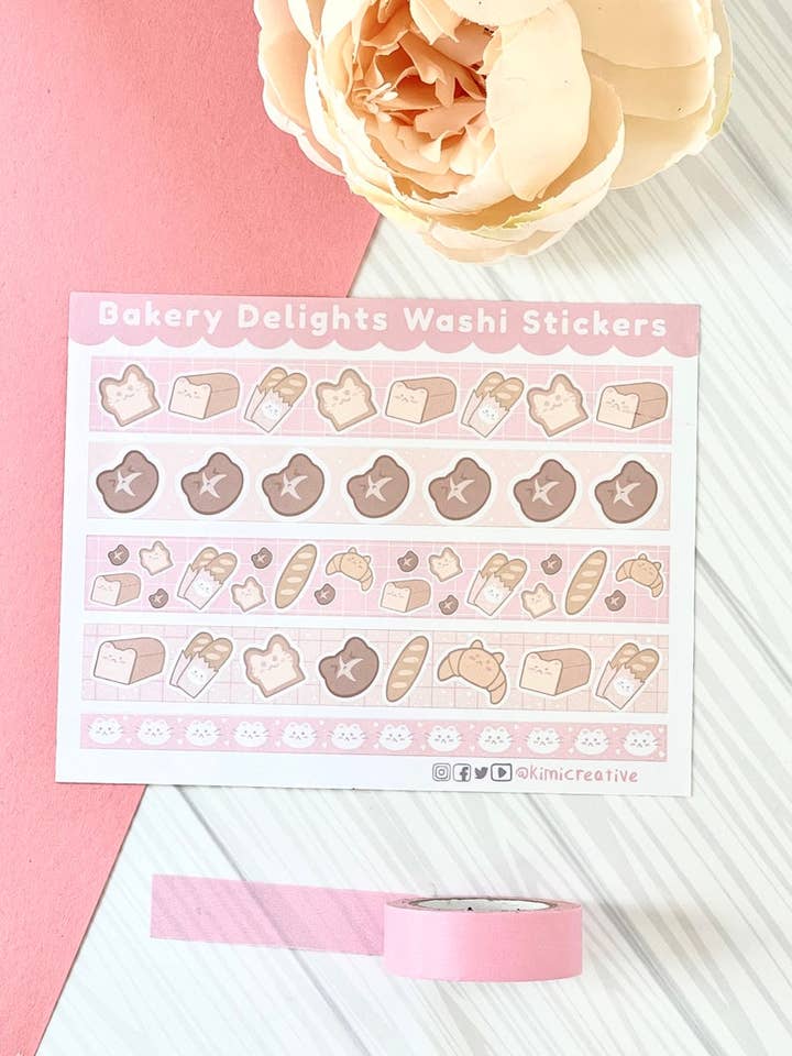 Yndig Cute Kawaii Bageri Lækkerier Washi Klistermærker | Washi for engroshandel hos Kimi Creative