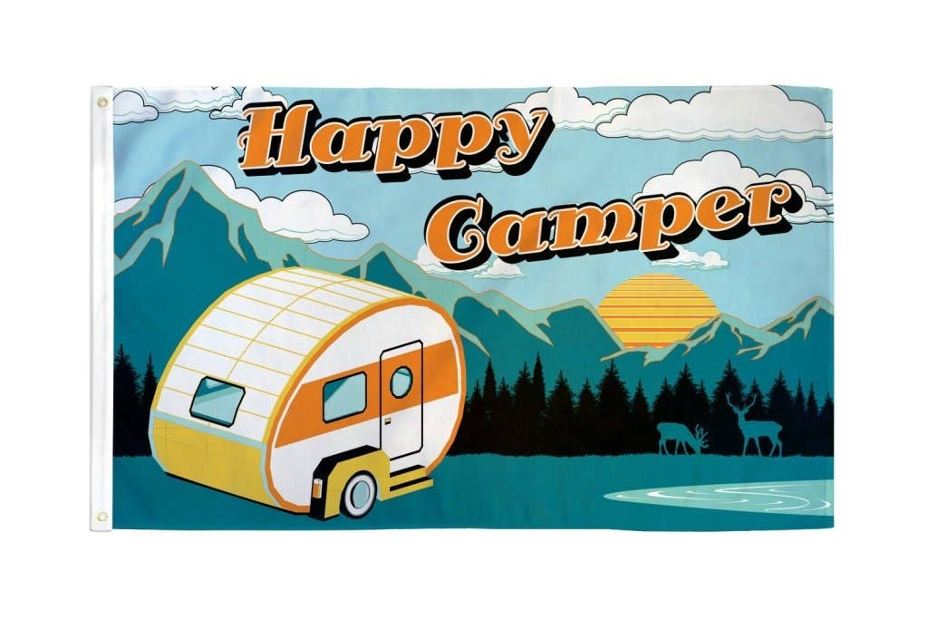 Flags Importer - Wholesale Flag - Happy Camper Flag 3x5ft Poly0