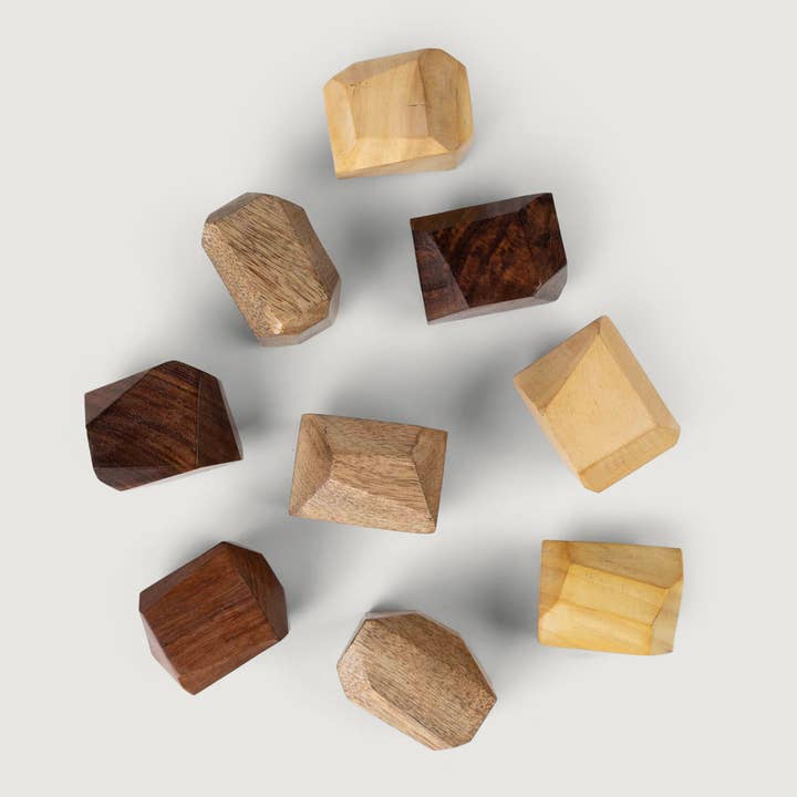 Ten Thousand Villages - Wholesale Stacking Game - Upcycled Wood Stacking Stones - Set of 9 *5