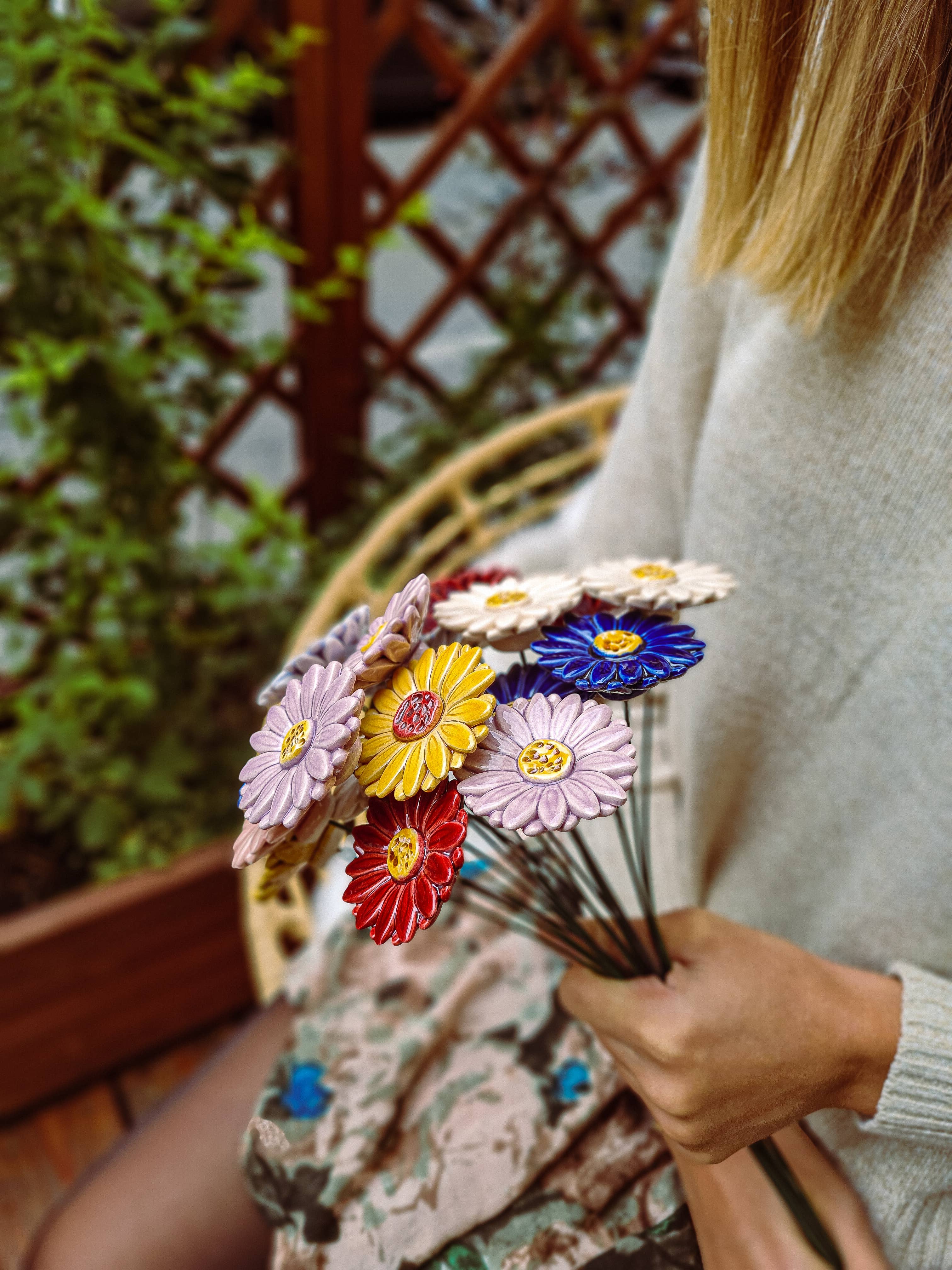 NaturoTheke – wholesale Artificial flowers – Gerbera diameter approx. 5 cm | 39 cm stem38