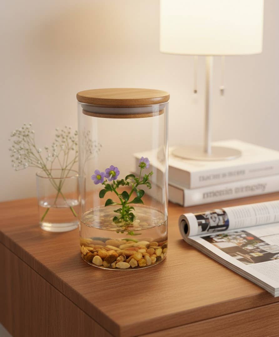 bloomify – Großhandel Pflanzen – Persisches Veilchen (Exacum Affine), seltenes violettes Blumenterrarium, Jubiläumsgeschenk