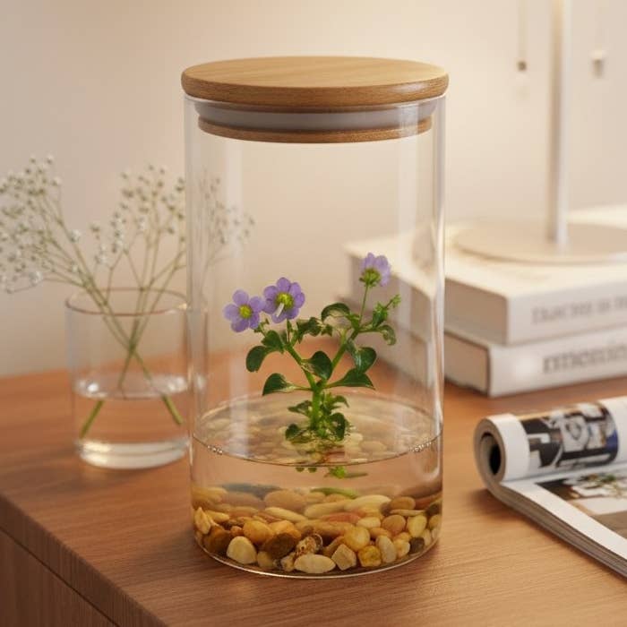 Violette persane (Exacum Affine), terrarium à fleurs violettes rares, cadeau d'anniversaire pour la vente par bloomify