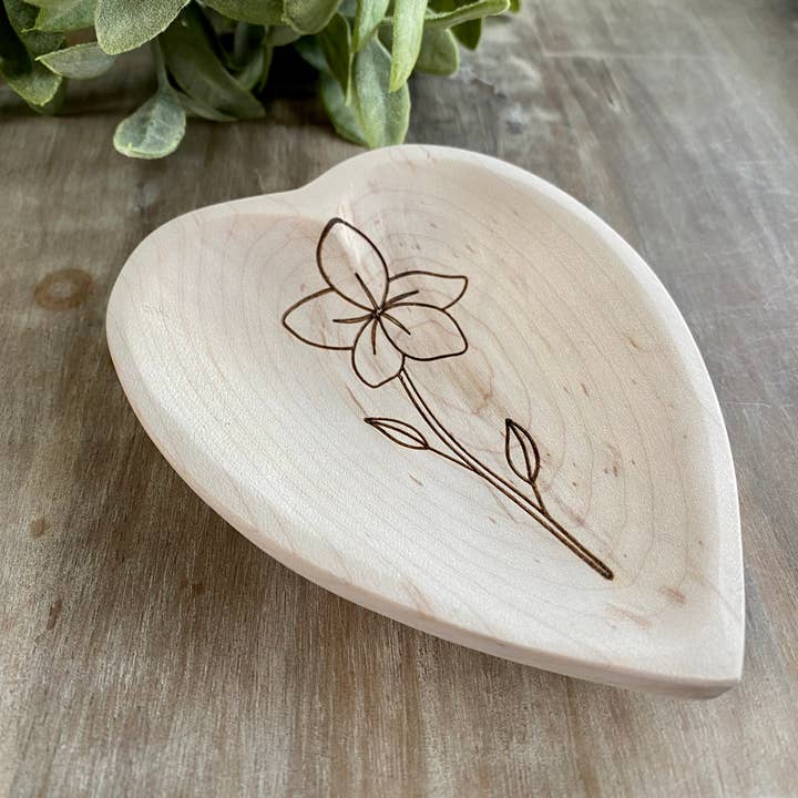 Prato de anel flor de fevereiro nascimento, tabuleiro floraltrinket violeta, por atacado de True Life Concepts