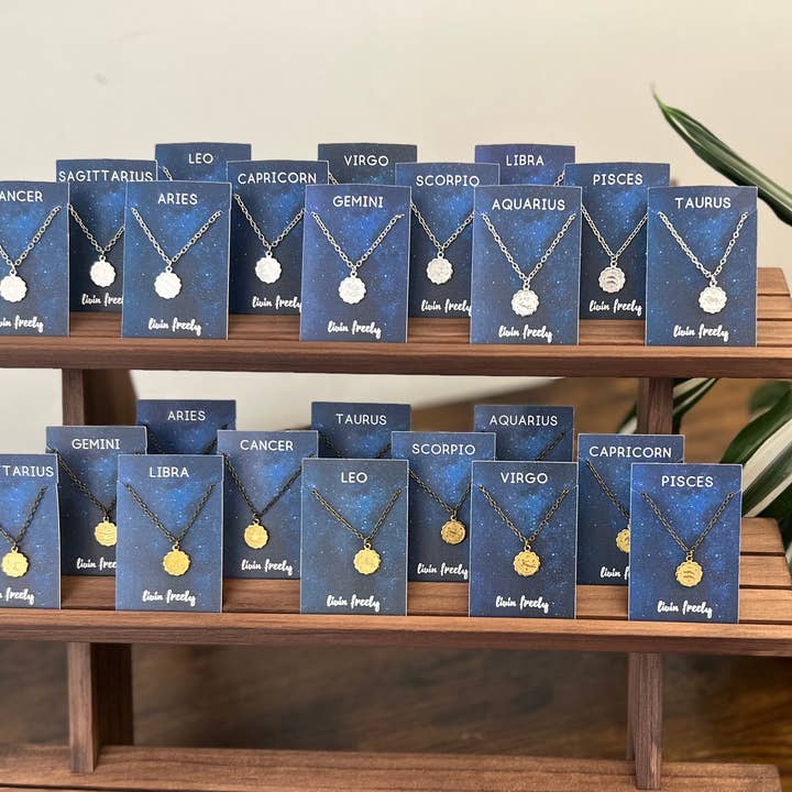 Dainty Zodiac Halsketten auffüllen für den Großhandel von Livin Freely