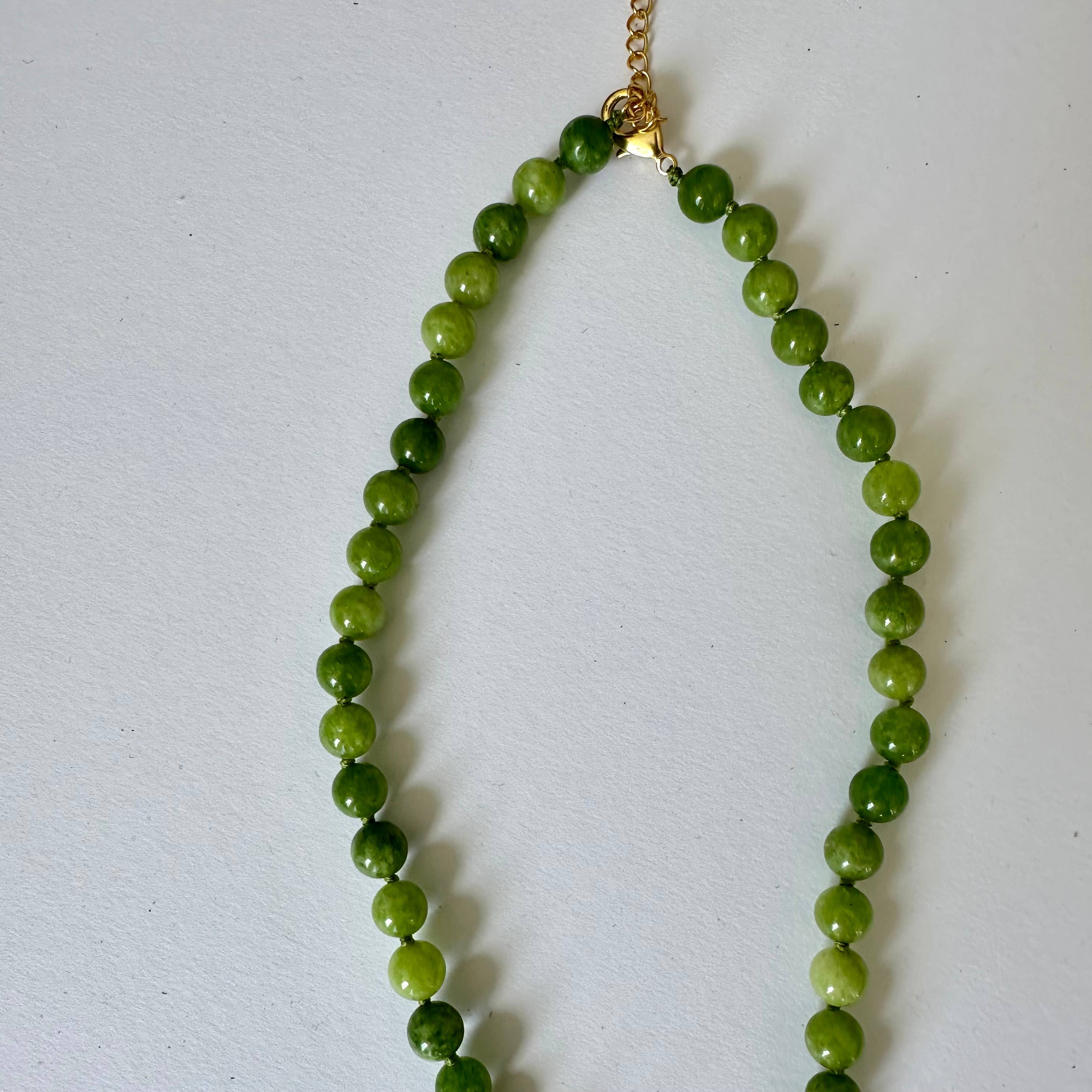 Anokhi Green | Handmade Gemstone Jewelry - Wholesale Beaded/Pearl Necklace - Jade Necklace | Green Round Beads | Green Gemstone Jewelry5