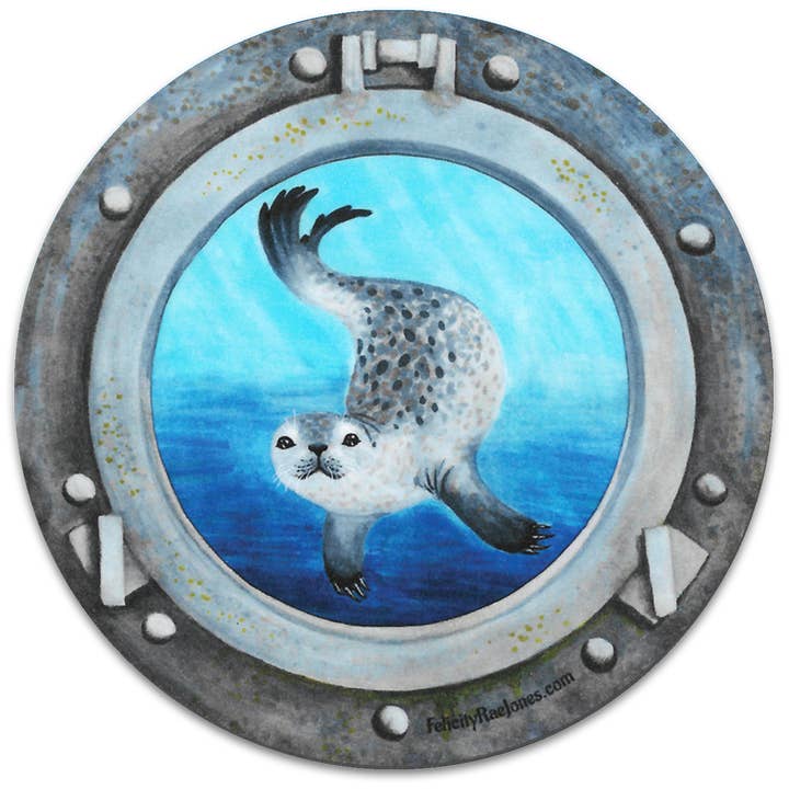 "Porthole Seal" Vinyl Stickers for wholesale by FJ Creations