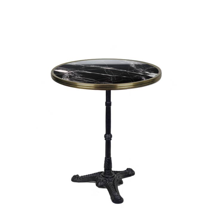 Black Round Ceramic French Bistro Table, 24" Diameter for wholesale by BONNECAZE