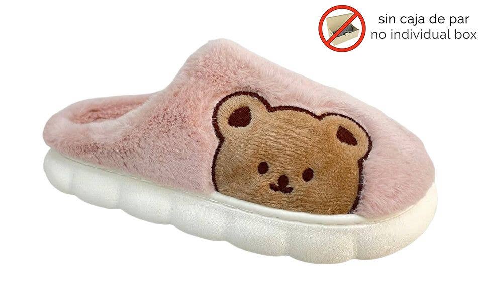 Bolero Piel – wholesale Slippers – Women's – Plush Slipper with Bear Face1