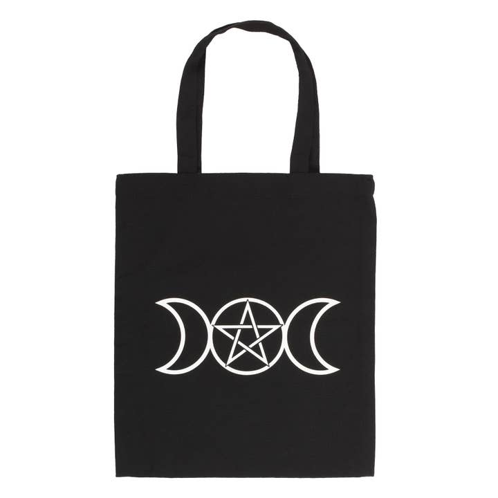 Something Different Wholesale - Wholesale Tote Bag - Women's - Black Gothic Triple Moon Polycotton Tote Bag1