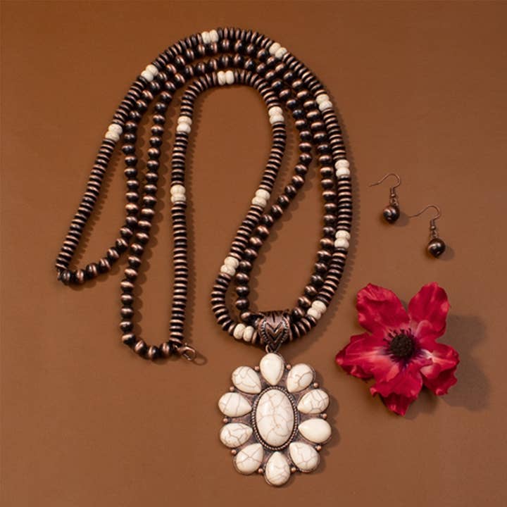 Squash Blossom Necklace - Matching Fish Hook Earrings for wholesale by Your Fashion Wholesale