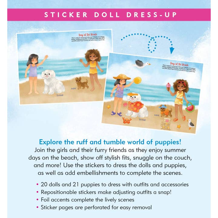 Peter Pauper Press, inc. – wholesale Sticker – Child & baby – Puppies Sticker Doll Dress-Up Book1