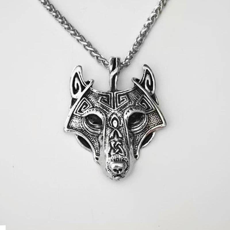 SALINA TRADING INC - Wholesale Pendant/Charm Necklace - Celtic Viking Wolf Head Pendant Necklace Vintage Style0