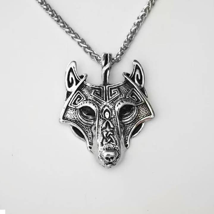 SALINA TRADING INC - Wholesale Pendant/Charm Necklace - Celtic Viking Wolf Head Pendant Necklace Vintage Style