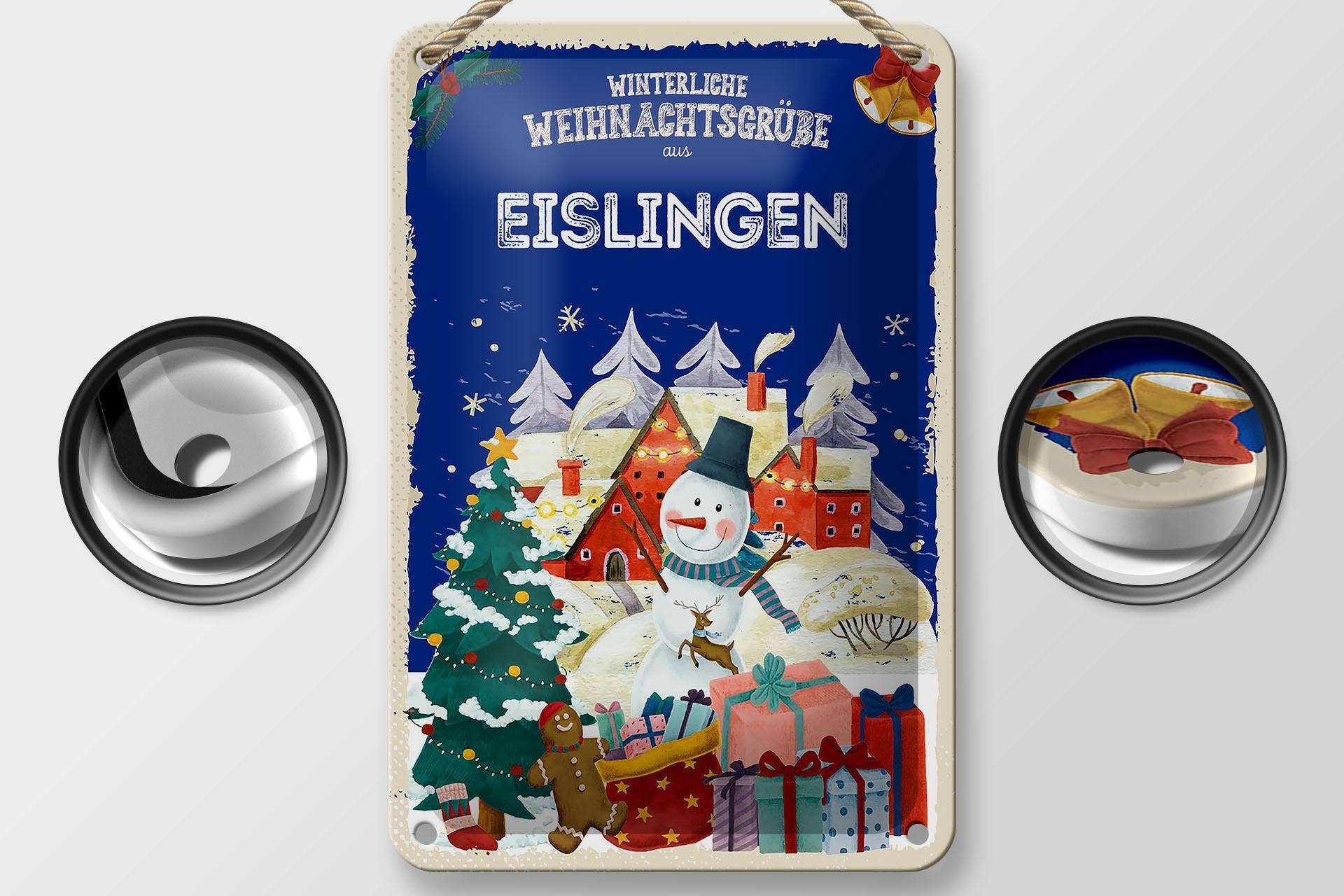 Femer - Wholesale Christmas Wall Art - Christmas greetings EISLINGEN metal sign gift decorative sign 12x18 cm1