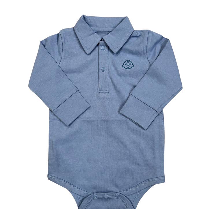 Tasty Tie® - Wholesale Bodysuit (Non-Footed) - Baby - Collared Baby Boy Bodysuit, 100% Organic Cotton0